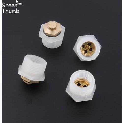 10pcs Brass Refraction Nozzle 1/2 Inch to 3/4 Inch Brass Sprinkler Mist Nozzle Garden Irrigation Micro Sprinkler