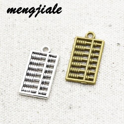 12pcs Wholesale Two Color Abacus Charms Alloy Metal Pendants For DIY Handmade Jewelry Accessories Making 25*13mm