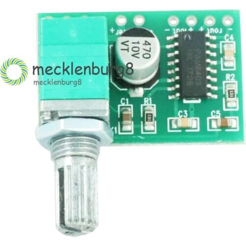 2 pcs. super mini PAM8403 DC 5V 2 channel USB digital Audio Amplifiers homemade board Module 2 * 3W volume Control with potentio