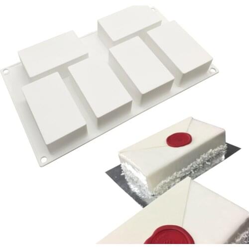 6 Holes 3D Rectangle Silicone Cake Mold For Baking Mousse Chocolate Sponge Moulds Pans Cake Decorating Tools Bakeware