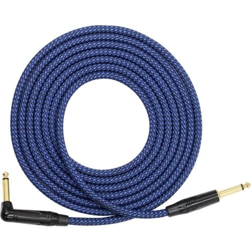 6.35 Audio Electric Guitar Cable Mono Jack Electric Guitar Bass Musical Instrument Cable Cord Speakers Cables Amplifie Blue