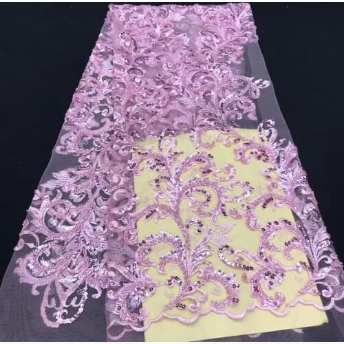 African sequence lace fabric 2020 high quality French tulle mesh sequin lace fabric Nigeria lace fabric J40491