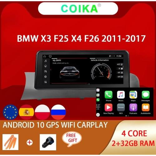 Android 10.0 System Car Multimedia Player For BMW X3 F25 X4 F26 BT Music Phone Link SWC USB 2+32G RAM GPS Navi IPS Touch Screen