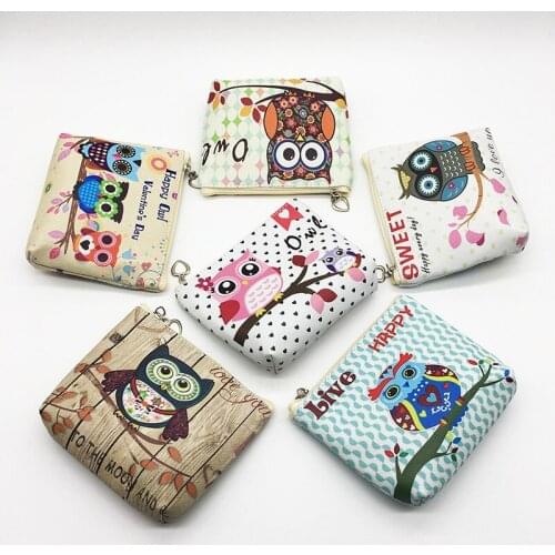 Free ship!1lot=12pc!New model cute owl coin purse / key bag / Cosmetic pencil Bag/ cute coin mini wallet/children storage bag