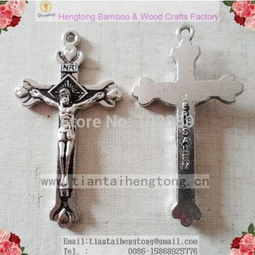 Free shipping 100pcs/pack cheap one hole alloy rosary crucifix ,jerusalem religious,alloy cross special offer