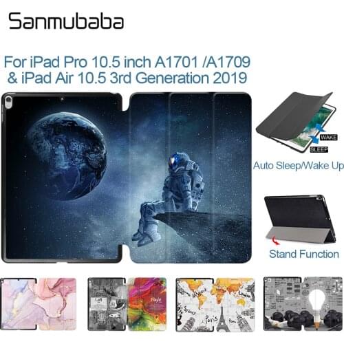 Sanmubaba Case For iPad Pro 10.5 Air 3rd Gen 10.5 inch 2019 Slim PU Leather Flip Smart Cover Tablet Case Auto Wake/Sleep funda