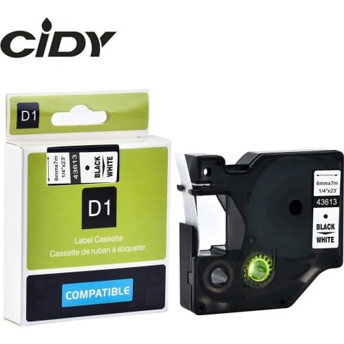 Cidy 50pcs Multicoler 43613 Compatible Dymo D1 manager 6mm black on white used for Dymo Label Printer LM160 LM280 PNP