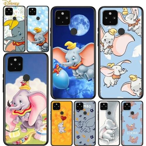 Dumbo cute Shockproof Cover for Google Pixel 5 5A 4 4A XL 5G Black Phone Case Shell Soft Fundas Coque Capa