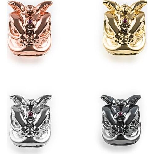 HPXmas Metal Animal Head Cubic Zirconia cube beads charm needlework Bracelet jewelry making bracelet accessories C86