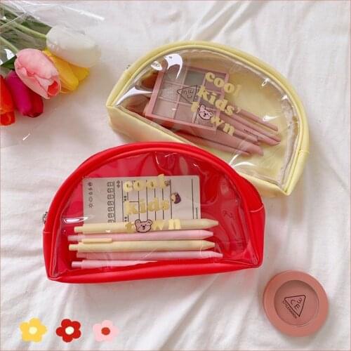 Korea lovely girl heart bear PVC waterproof large capacity storage bag simple Travel Portable cosmetic bag