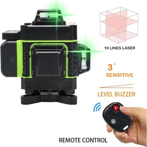 LUCHSHIY 16 Lines 4D Laser Level Level Self-Leveling 360 Horizontal And Vertical Cross Super Powerful Green Laser Level 12 Lines