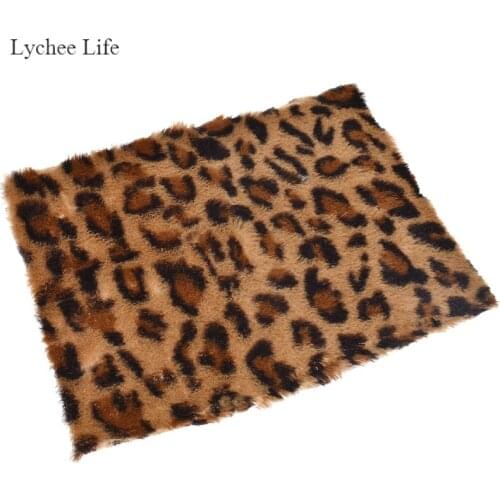 Lychee Life Leopard Immitation Fur A4 Fabric For Bags Decoration Craft DIY Patchwork Garment Sewing Accessories