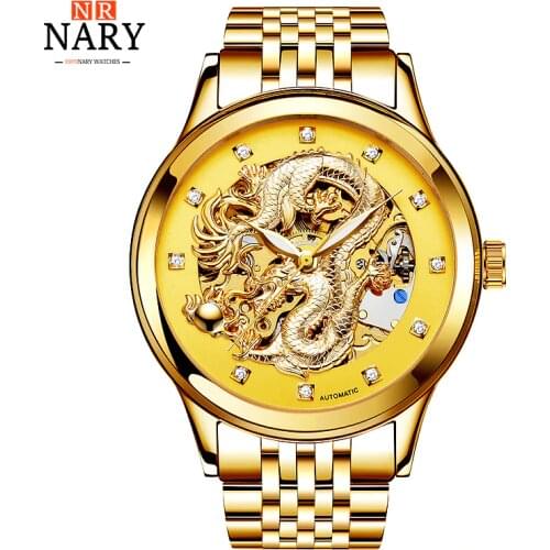 NARY Mens Gold Watch