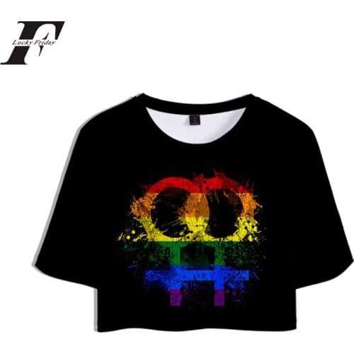New LGBT t shirt women Lesbians Gays Bisexuals Transgender Rainbow tshirt Tops Crops t-shirt sleeve Sexy Sale Casual Clothes