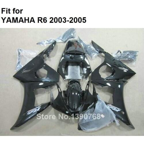 New Hot Motorcycle Parts For YAMAHA Fairings YZF R6 2003 2004 2005 Black Body Kit Fairings R6 03 04 05 HZ89