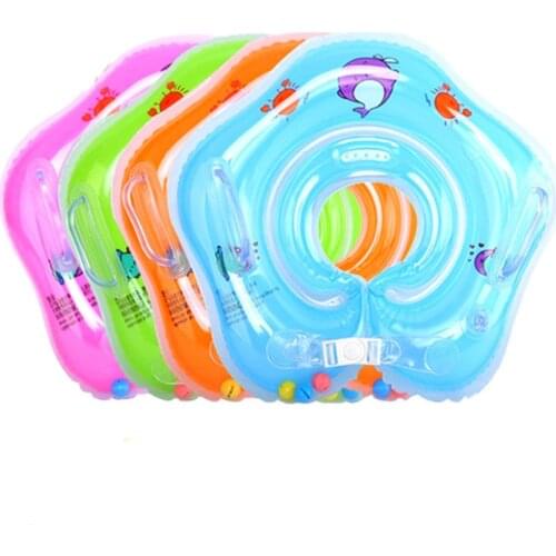 Inflatable Baby Bath Swimming Neck Float Adjustable Safety Aids Circle Baby Swimming Neck Ring Baby Swimming Accessories