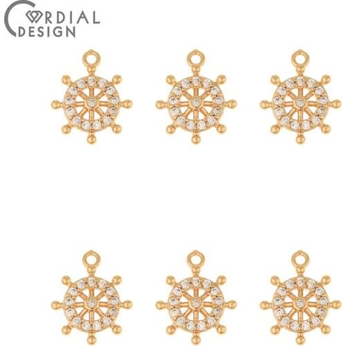 Cordial Design 50Pcs 13*15MM DIY Charms/Jewelry Accessories/CZ Pendant/Hand Made/Earrings Making/Jewelry Findings & Components