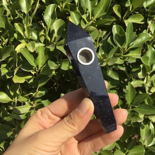 Blue Sandstone Smoking Pipe Gemstone Crystal Smoke Tube