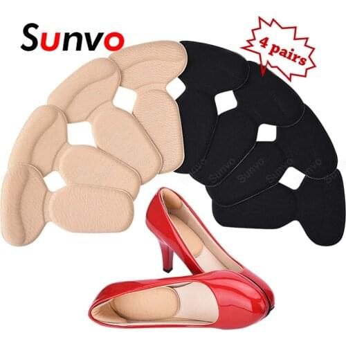 Sunvo 4 Pairs Soft T-Shape High Heel Liner Grips Arch Support Orthotic Shoe Insert Insoles Women Foot Heel Protector Cushion Pad