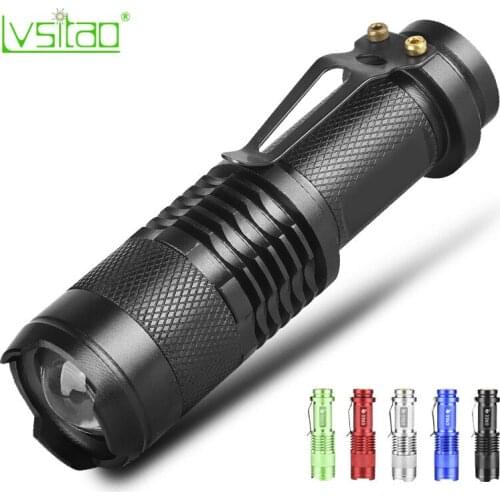 Mini Glare Flashlight Q5 Dimming SK68 Dual-Purpose Power Caving Hunting Camping Night Fishing Portable Telescopic Flashlight