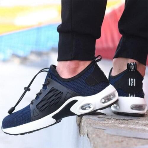 Unisex Steel Toe Safety Shoes Man Mesh Breathable Lightweight Work Boots Male Anti-smashing Stab-resistant Work Safety Boots