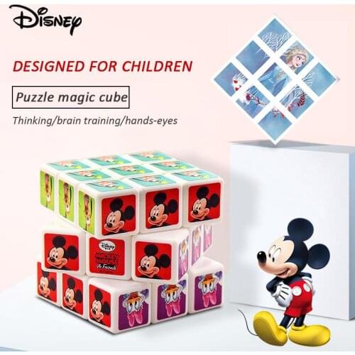 Disney Mickey Mouse Frozen 2 Cartoon Pattern Third-order Magic Cube Children Educational Math Logical Thinking Toy Gift For Kids