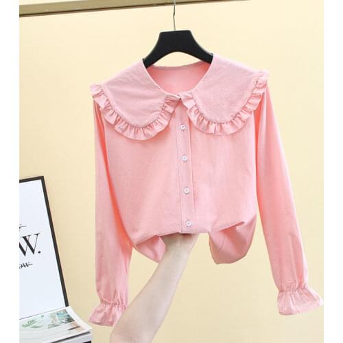 Women 2021 Spring Fashion Solid Color Loose Shirts Female Long Sleeve Thin Blouses Ladies Single Breasted Casual Shirts U207