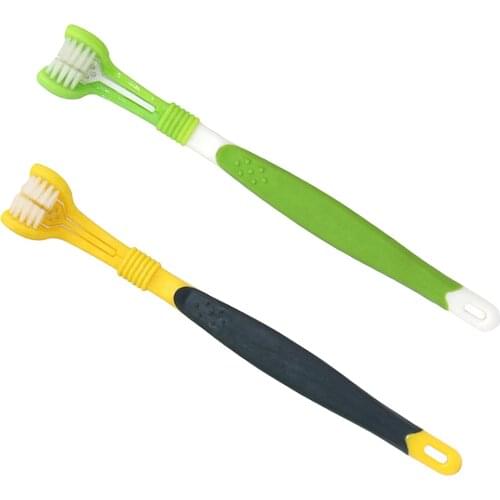 Pet Care Triple Head Three-Head Pets Toothbrush for Dog Cat Safety Tooth Hygiene Brushes Oral Hygiene Teeth Care Addition