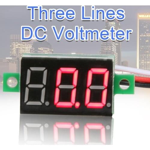 0.36 Inch DC 0-100V LED Mini Digital Voltmeter Blue/red/green LED Display Volt Meter Gauge Voltage Panel Meter 3 wires