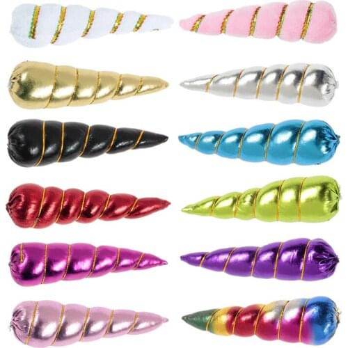 1PCS 12 Colors Glitter Unicorn Horns For Kids Headband Children Unicorn Party Hairband Headwear Diy Hair Accessories