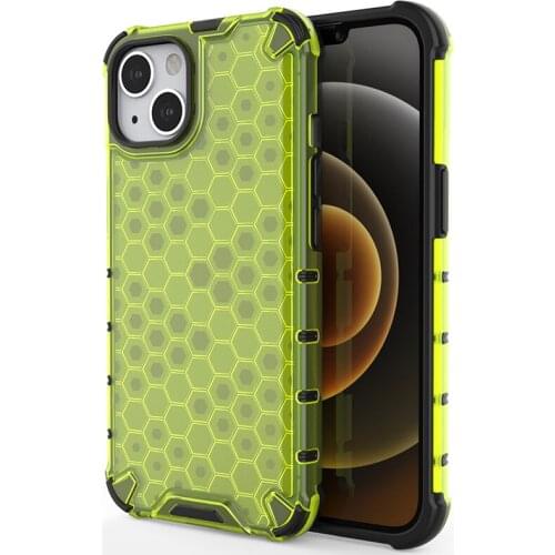 100pcs Honeycomb Shockproof Soft Cover Transparent Clear Hard TPU+PC Case For iPhone 13 Pro Max 12 Mini 11 XS XR X 8 7 6 Plus SE