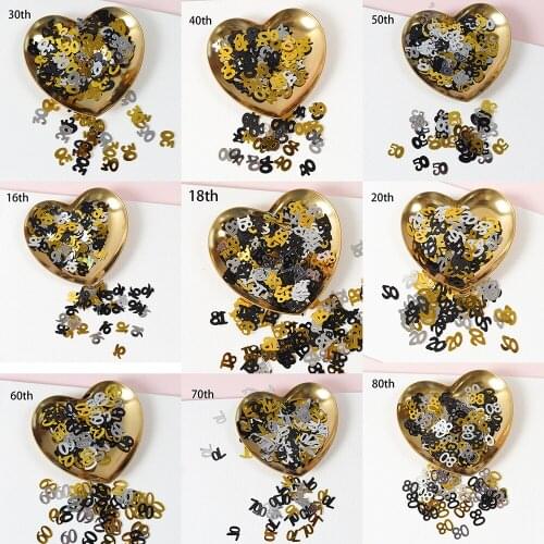 15G Mini Number 16th 18th 21th Years Old Happy Birthday Confetti Digital 20/30/40/50/60 Table Sequin Scatter Party Decoration