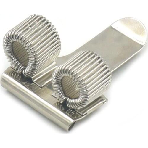 2 Hole Stainless Pen Holder Clip Set with Spring for Notebook and Clipboard, Fits Almost All Pen Size