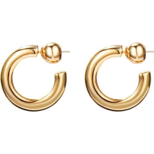 2021new Fashion Simple Golden Earrings Women Cool Style High-grade French Retro Earrings New Arrival Wholesale