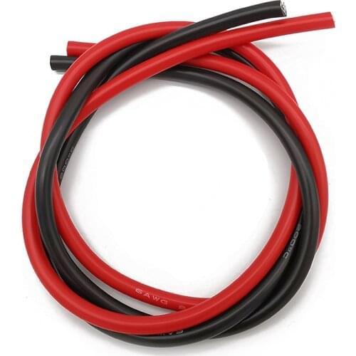 6AWG 8AWG 10AWG Silicone Wire 1Meter Red+1Meter Black Heatproof Soft Silicone Silica Gel Wire Cable