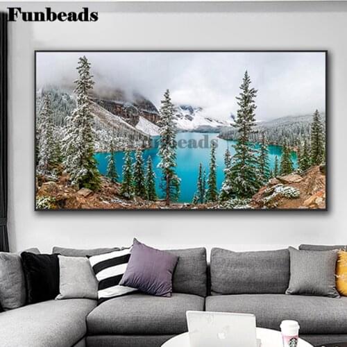 100x50cm Snowing Mountain diamond mosaic sale,3d Pictures embroidery diamond handmade full square/round Landscape sticker FF4128