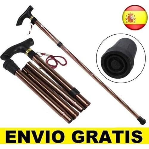Baston plegable para andar altura regulable en aluminio Bastón facil de guardar