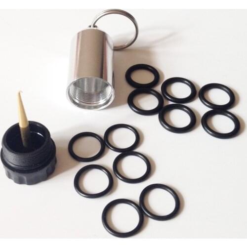 SCUBA tank keychain with 12 pcs tank valve seal ring Diving cylinder key chian