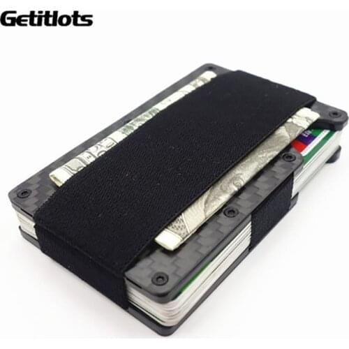 Hot Sale Men Carbon Fiber Card Holder Minimalist Wallet Slim Credit Card With Money Cash Clip Business Rfid Blocking Cardholder