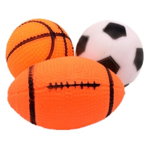 Dog Toys Squeak Sound Dog Ball Rubber Rubgby Football Basketball Interactive Toys For Dogs Small Medium Large Pets Toy Supplies