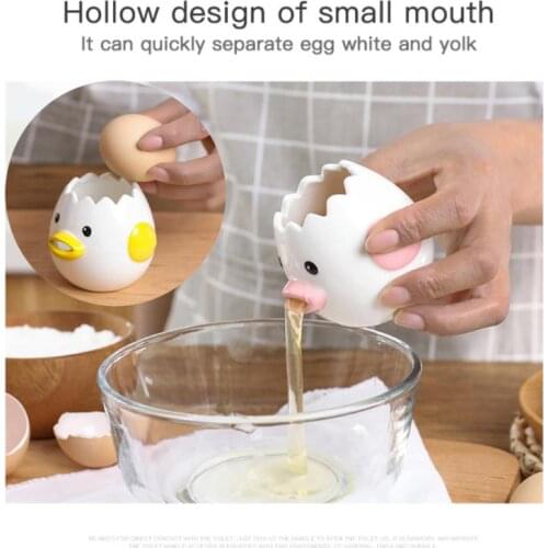 Cartoon Chick Ceramic Egg White Yolk Separator Creative Egg Liquid Filter Baking Utensils Egg Holder Kitchen Accessories