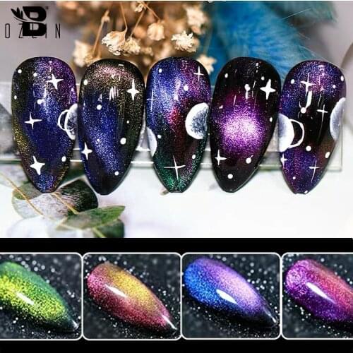 BOZLIN 7.3ml 9D Cat Eye Magnet Nail Gel Polish Chameleon Magic Soak Off UV Nail Art Gel Semi Permanent Manicure Gel Lacquer