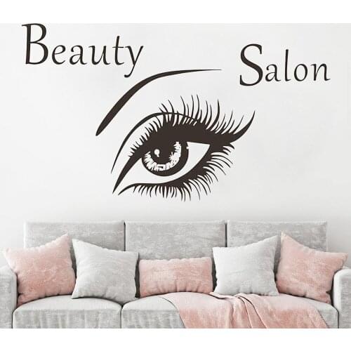 Hot Beauty Salon Wall Sticker decoracion hogar moderno Eye Creative DIY home decor Window Stickers Eyelashes Girl Bedroo HY62