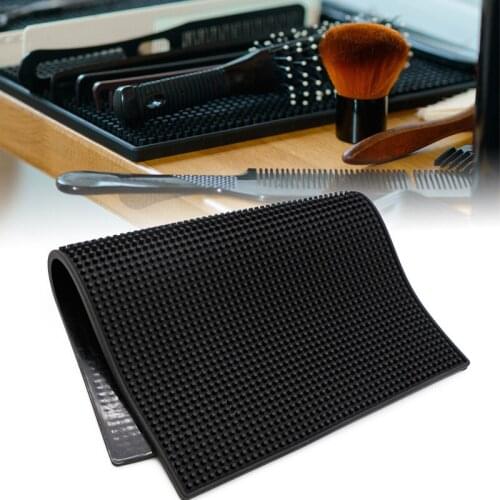 Hot Hair Salon Silicone Anti-skid Barber Hairdressing Tools Mat Pad Curler Comb Clip Hairdressing Tools Display Pad