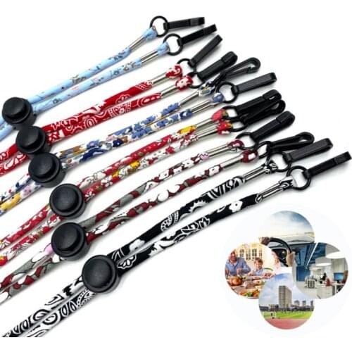 Floral Mask Hanging Rope Face Mask Lanyard Disposable Mask Holder Adjustable Traceless Ear Hanging Rope Two Hooks