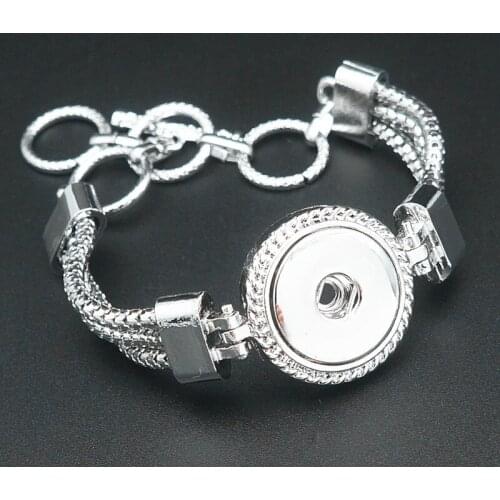 Fashion Charming Snake chains snap bracelet Adjustable fit 18MM snap buttons jewelry wholesale SG0217
