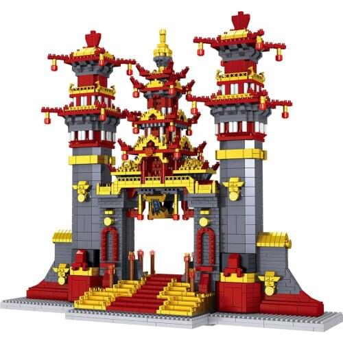 Lezi LZ8041 World Famous Architecture Model Set Nantian Gate Micro Mini Blocks the South Heavenly Gate China Building DIY Block