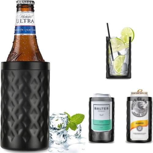 Beer Can Cooler For 12OZ Non-slip Insulated Double-walled Stainless Steel Cover Vacuum Beer Cooler Camping For Keep Warm or cool