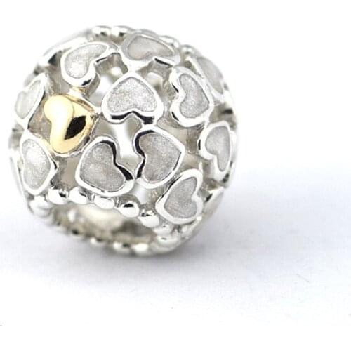 Original 925 Sterling Silver Beads for Charms Bracelets Women Golden Shine Abundance of Love Silver 925 Beads for Jewelry Making