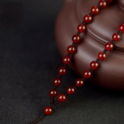 Natural Red Classic Hand Woven Jade Necklace Fashion Pendant Jewelry Black Rope Women Men Pendant